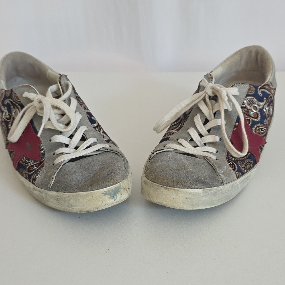 Golden Goose Superstar Gray,Silver,Blue,Brown Skateboard Sneakers Size 37 - Picture 6 of 14